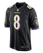 Adult Lamar Jackson Baltimore Ravens Nike Black Game Jersey - Men's