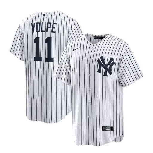 Nike Adult Jersey Anthony Volpe New York Yankees Nike White Pinstripe Replica Player Jersey