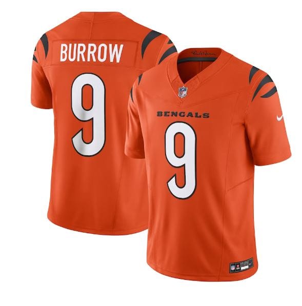 Joe Burrow Cincinnati Bengals Jersey Nike Black Vapor Limited Stitched Jersey, XL / Orange