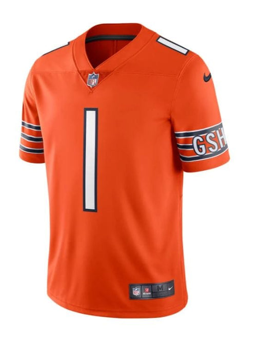 Men's Nike Justin Fields Orange Chicago Bears Alternate Vapor Limited Jersey Size: Large