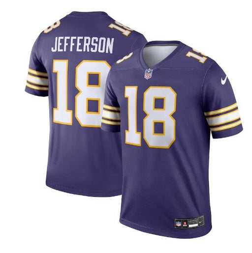 Nike Adult Jersey Justin Jefferson Minnesota Vikings Nike Purple Throwback Fan Legend Jersey