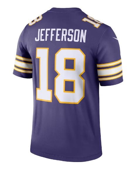 Nike Adult Jersey Justin Jefferson Minnesota Vikings Nike Purple Throwback Fan Legend Jersey
