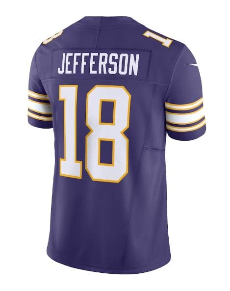 Nike Adult Jersey Justin Jefferson Minnesota Vikings Nike Purple Throwback Vapor F.U.S.E. Limited Jersey