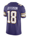 Nike Adult Jersey Justin Jefferson Minnesota Vikings Nike Purple Throwback Vapor F.U.S.E. Limited Jersey