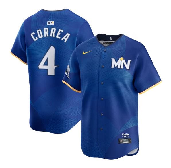 Nike Adult Jersey Men's Carlos Correa Minnesota Twins Nike 2024 City Connect Blue Limited Player Jersey