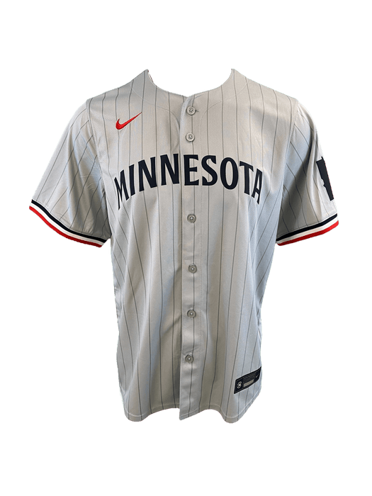 Front of Jhoan Duran Minnesota Twins Gray Jersey