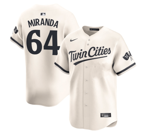 Nike Adult Jersey Men's Jose Miranda Minnesota Twins Nike Cream Alternate Limited Player Jersey