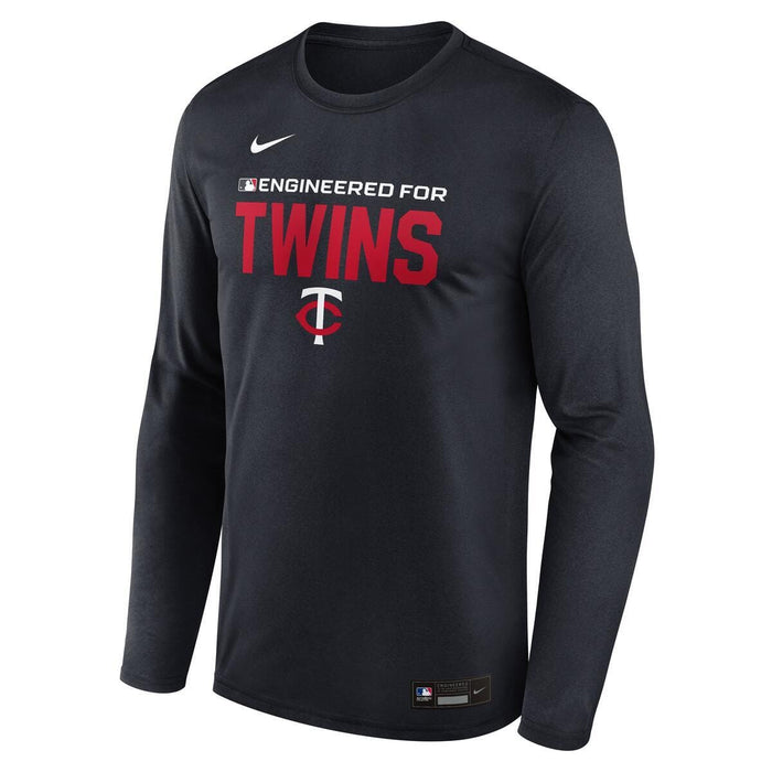 Adult Minnesota Twins Navy Nike 2026 Authentic Collection Team Issued Long Sleeve Legend T-Shirt - Men's