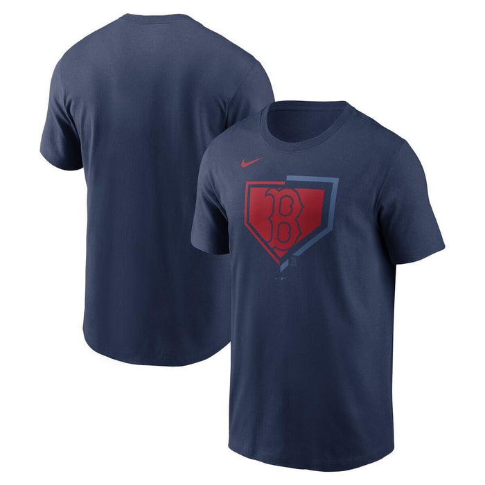 Nike Apparel MLB Boston Red Sox Navy Nike MLB Cotton Icon Home Plate Logo Short Sleeve T-Shirt - Men's