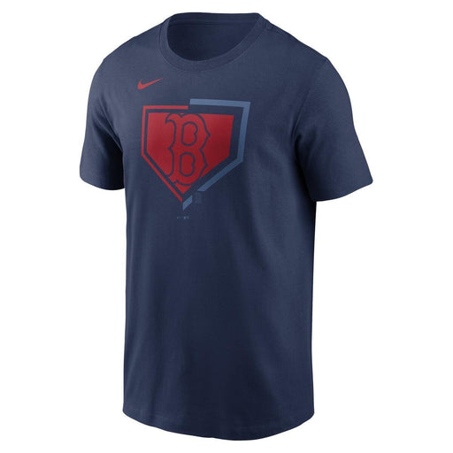Nike Apparel MLB Boston Red Sox Navy Nike MLB Cotton Icon Home Plate Logo Short Sleeve T-Shirt - Men's