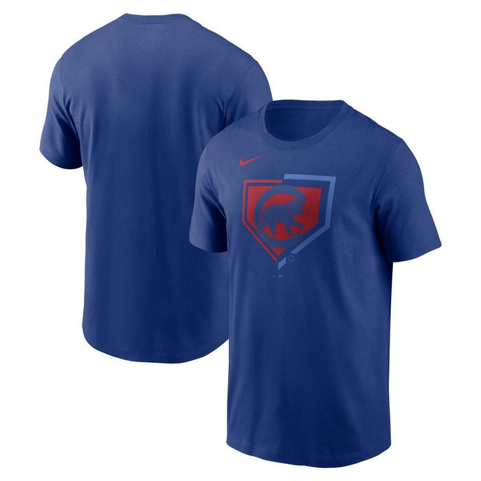 Chicago Cubs Blue Nike MLB Cotton Icon Home Plate Logo Short Sleeve T-Shirt - Men's