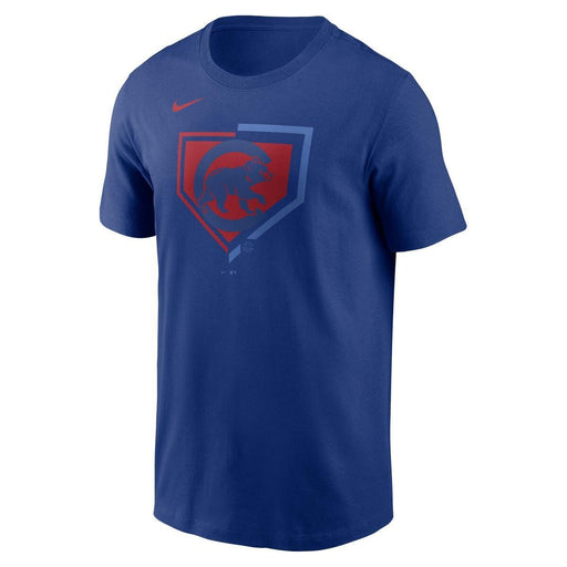 Chicago Cubs Blue Nike MLB Cotton Icon Home Plate Logo Short Sleeve T-Shirt - Men's