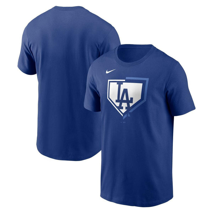Los Angeles Dodgers Blue Nike MLB Cotton Icon Home Plate Logo Short Sleeve T-Shirt - Men's