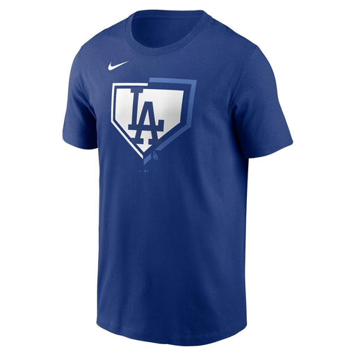 Nike Apparel MLB Los Angeles Dodgers Blue Nike MLB Cotton Icon Home Plate Logo Short Sleeve T-Shirt - Men's