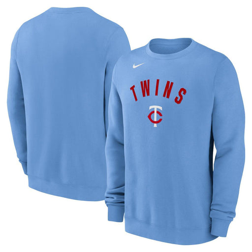 Nike Apparel MLB Minnesota Twins Light Blue Nike MLB Gotta Go Fast Twill Crewneck Pullover Fleece Sweatshirt - Men's