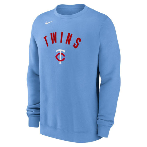 Nike Apparel MLB Minnesota Twins Light Blue Nike MLB Gotta Go Fast Twill Crewneck Pullover Fleece Sweatshirt - Men's