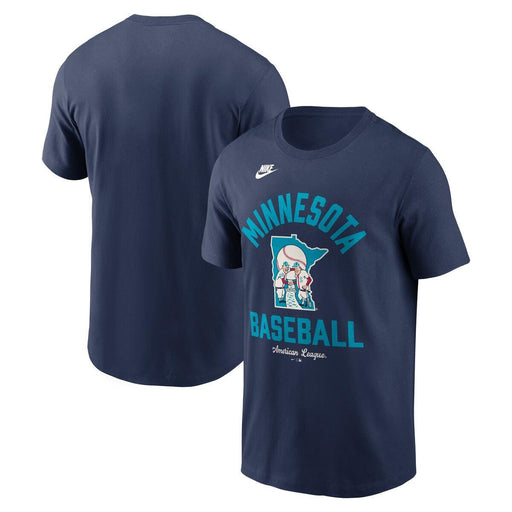 Nike Apparel MLB Minnesota Twins Navy Nike MLB Cotton 1965 Cooperstown Name & Logo Short Sleeve T-Shirt - Men's