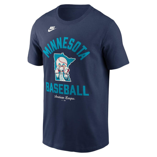 Nike Apparel MLB Minnesota Twins Navy Nike MLB Cotton 1965 Cooperstown Name & Logo Short Sleeve T-Shirt - Men's