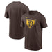 San Diego Padres Brown Nike MLB Cotton Icon Home Plate Logo Short Sleeve T-Shirt - Men's