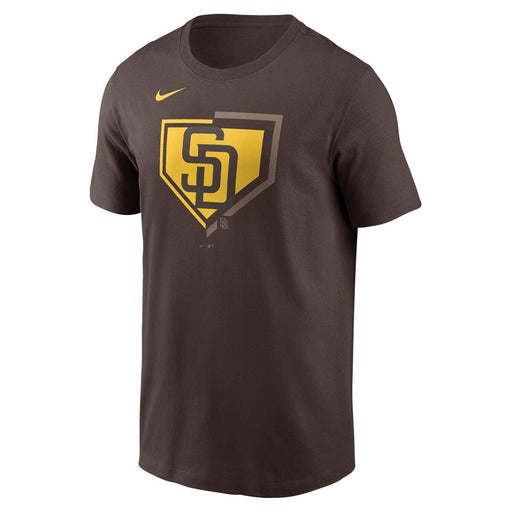 San Diego Padres Brown Nike MLB Cotton Icon Home Plate Logo Short Sleeve T-Shirt - Men's