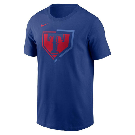 Texs Rangers Blue Nike MLB Cotton Icon Home Plate Logo Short Sleeve T-Shirt - Men's