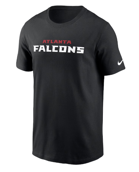 Adult Atlanta Falcons Nike Black Essential Wordmark T-Shirt - Men's