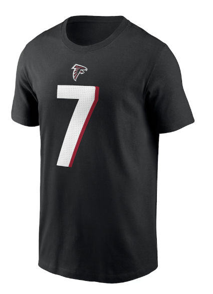 Adult Bijan Robinson Atlanta Falcons Nike Black Name & Number Player T-Shirt - Men's