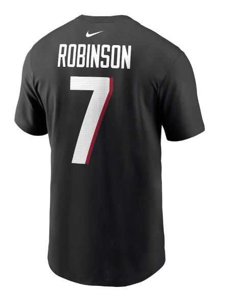 Adult Bijan Robinson Atlanta Falcons Nike Black Name & Number Player T-Shirt - Men's