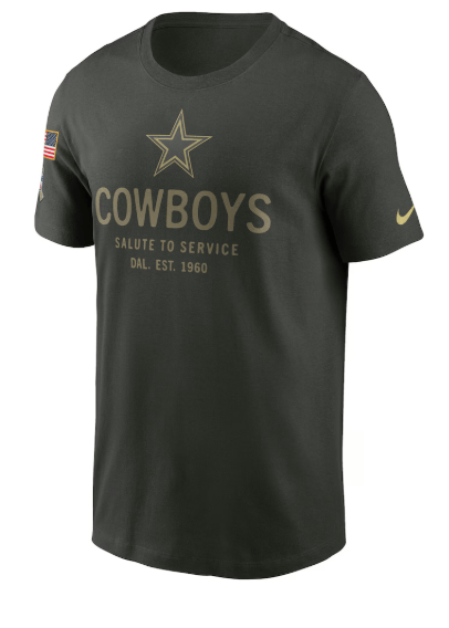 Nike Shirts Adult Dallas Cowboys Nike Olive 2025 Salute to Service Sideline Sideline Primary Edge T-Shirt - Men's