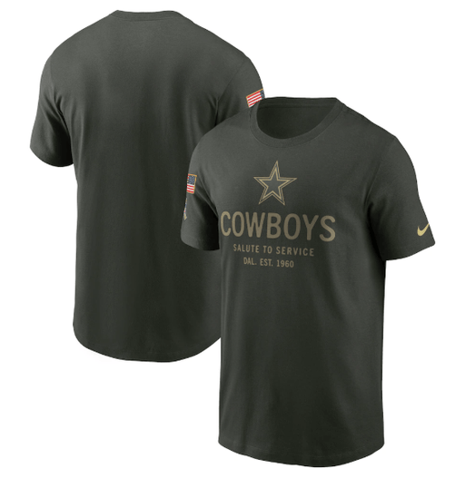 Nike Shirts Adult Dallas Cowboys Nike Olive 2025 Salute to Service Sideline Sideline Primary Edge T-Shirt - Men's