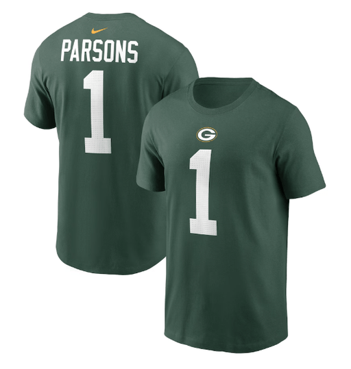 Adult Micah Parsons Green Bay Packers Nike Green Name & Number Player T-Shirt - Men's