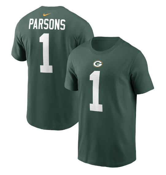 Adult Micah Parsons Green Bay Packers Nike Green Name & Number Player T-Shirt - Men's