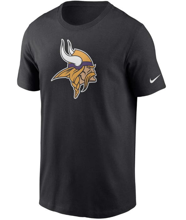 Nike Shirts Adult Minnesota Vikings Nike Black Essential Logo T-Shirt - Men's