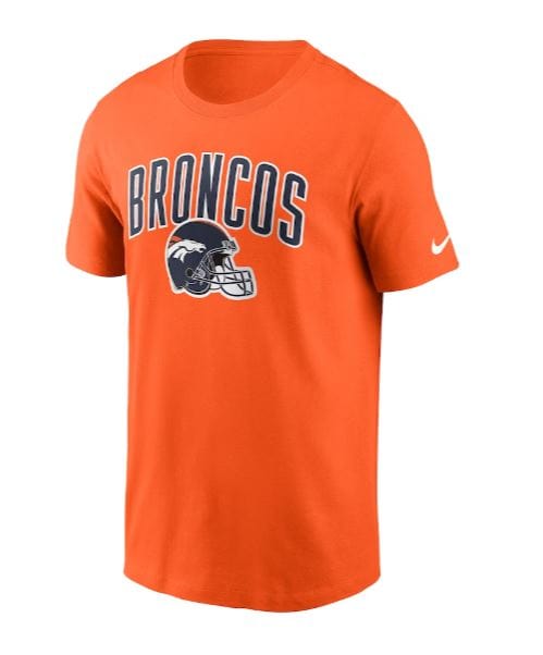 Denver Broncos Nike Orange Team Essential Helmet T-Shirt - Men's