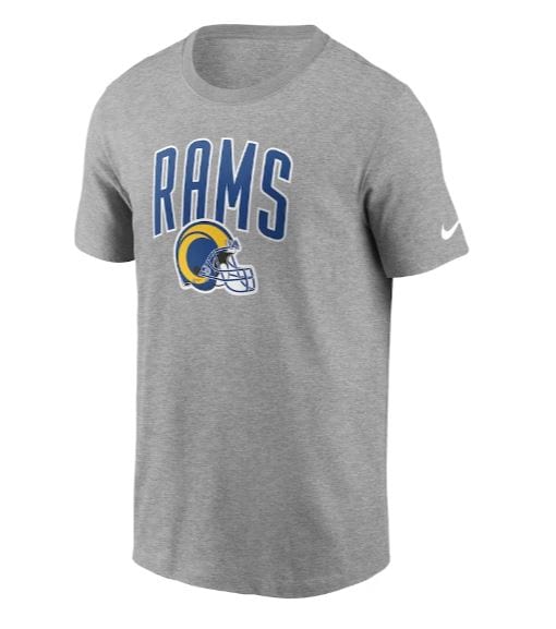 Nike Shirts Los Angeles Rams Nike Gray Team Essential Helmet T-Shirt - Men's