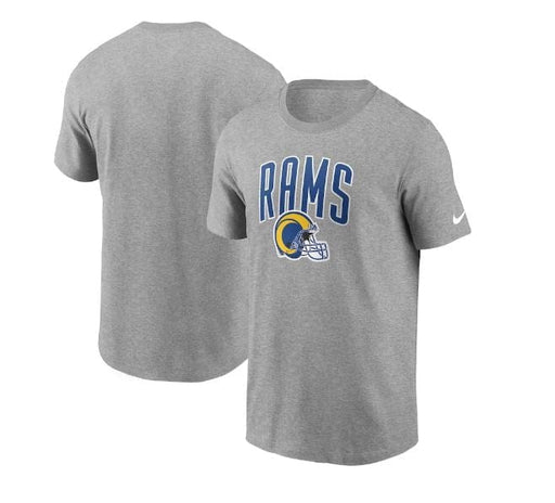 Nike Shirts Los Angeles Rams Nike Gray Team Essential Helmet T-Shirt - Men's