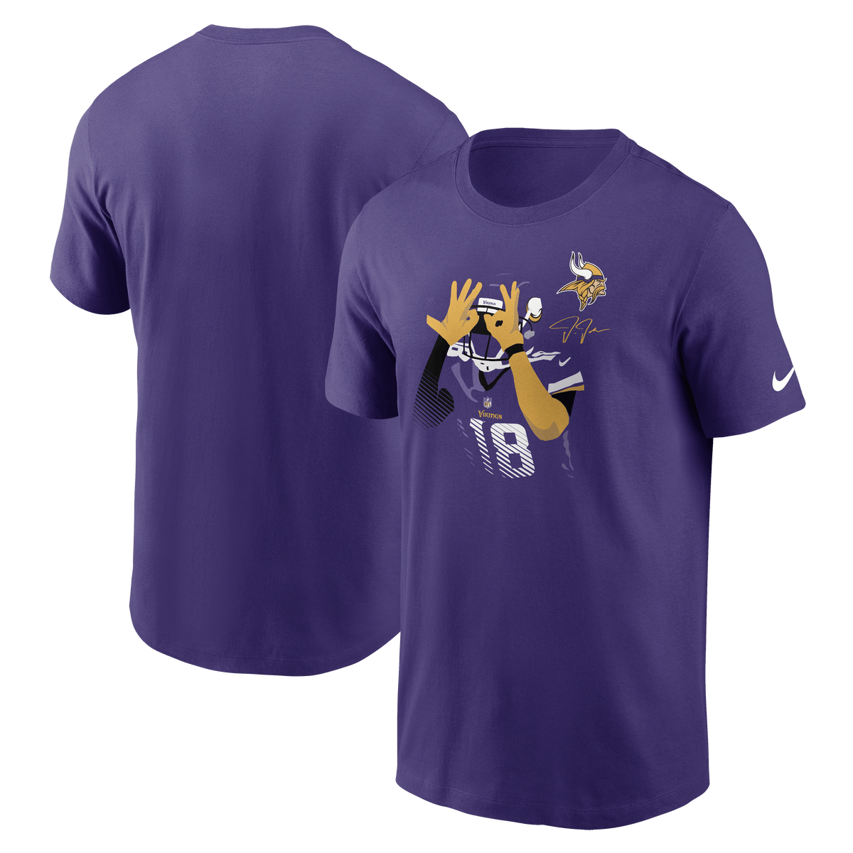 Men's Minnesota Vikings Justin Jefferson Nike Purple Player Graphic T ...