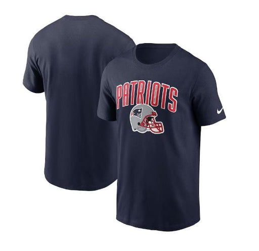 New England Patriots Nike Navy Team Essential Helmet T-Shirt - Men's