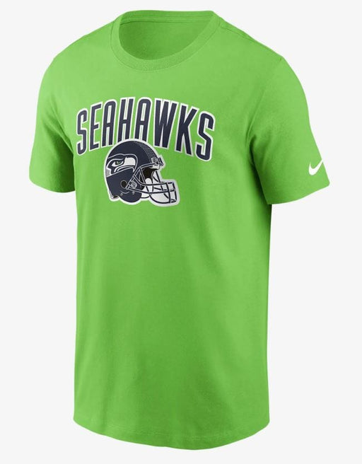 Nike Shirts Seattle Seahawks Nike Lime Green Team Essential Helmet T-Shirt - Men's