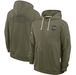 Nike Sweatshirts Adult Baltimore Ravens Nike Olive 2025 Salute to Service Sideline Hooded Sweatshirt - Men's