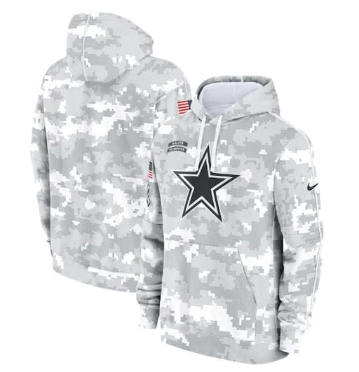 Adult Dallas Cowboys Nike Camo 2024 Salute to Service Sideline Hooded Sweatshirt - Men's