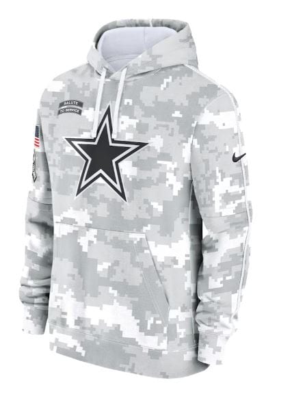 Adult Dallas Cowboys Nike Camo 2024 Salute to Service Sideline Hooded Sweatshirt - Men's