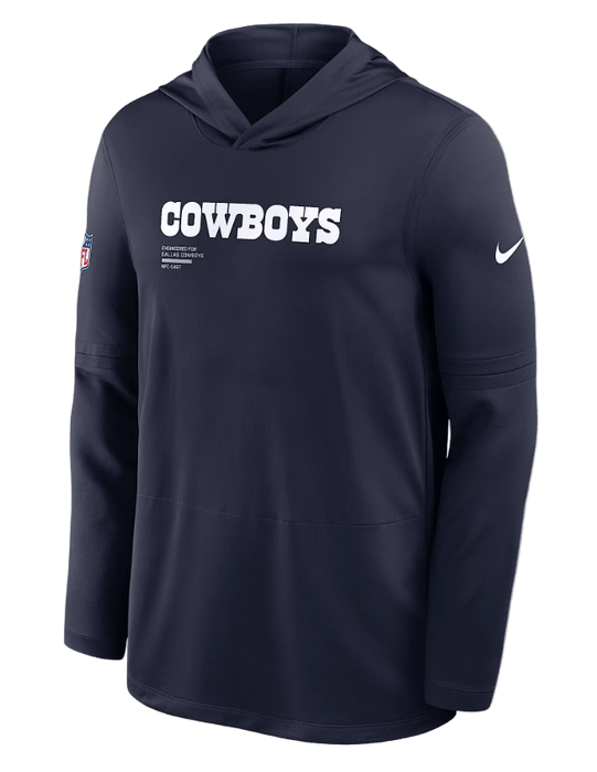 Nike Sweatshirts Adult Dallas Cowboys Nike Navy 2025 Sideline Lightweight Pullover Hooded Sweatshirt - Men's