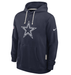 Adult Dallas Cowboys Nike Navy 2025 Sideline Standard Issue Hooded Sweatshirt - Men's