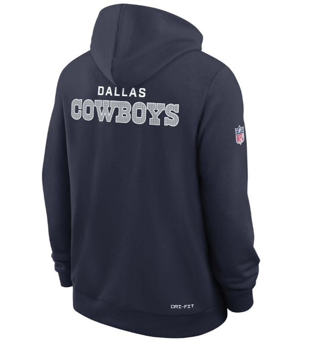 Adult Dallas Cowboys Nike Navy 2025 Sideline Standard Issue Hooded Sweatshirt - Men's