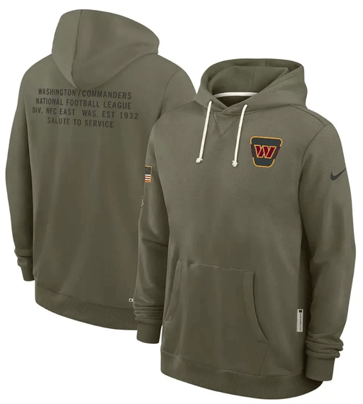 Nike Sweatshirts Adult Washington Commanders Nike Olive 2025 Salute to Service Sideline Hooded Sweatshirt - Men's