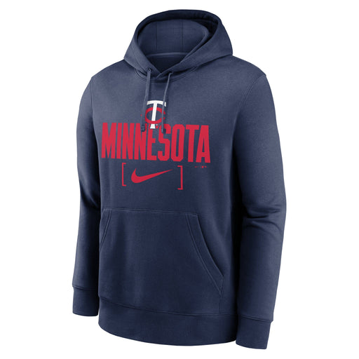 Nike Sweatshirts Men's Minnesota Twins Nike Navy Club Slack Hooded Sweatshirt