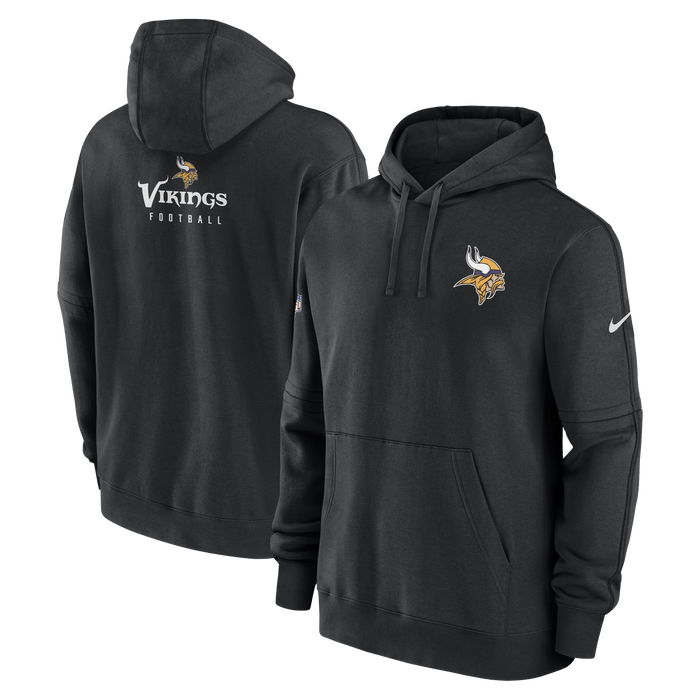 Nike Sweatshirts Men's Minnesota Vikings Nike Black 2023 Sideline Club Hooded Sweatshirt