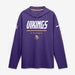Nike Sweatshirts Men's Minnesota Vikings Nike Purple Sideline Game On Lightweight Long Sleeve Hooded Dri-FIT Top