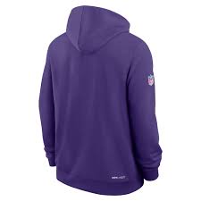 Nike Sweatshirts Men's Nike Purple Minnesota Vikings Sideline Standard Issue Top Prospect Dri-FIT Hoodie